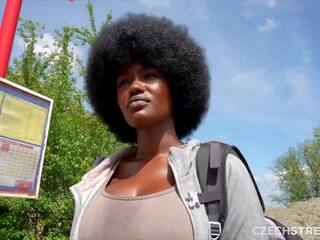 Czech Streets 152 Quickie with pleasant Busty Black Girl: Amateur adult movie feat. George Glass