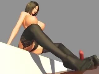 3D Woman with Big Tits Gives Foot Rub and Fucks: sex af
