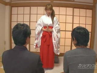 Japanese Temple Nun Threesome Yui Misaki, dirty movie 34