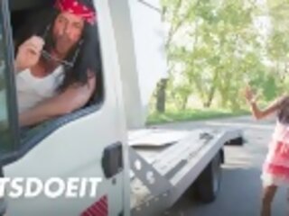 Ukrainian Chick Shrima Malati Outdoor dirty video With Car Mechanic - LETSDOEIT