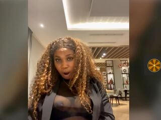 Ebony Teasing in Public Restaurant, Free xxx clip 95