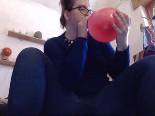 Seven Squirting Orgasms on Seven Inflated Balloons for