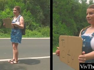 Captivating lesbian picks up tempting hitch hiker and fucks her xxx movie videos