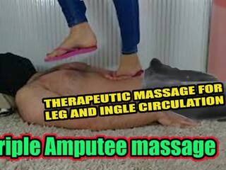 Amputada obtendo punheta com os pés massagem trample prick crush pov pé lambida