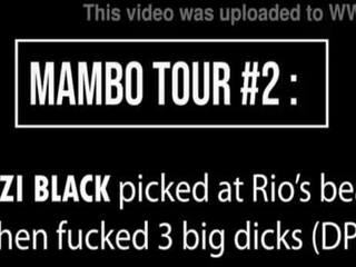 Mambo tour &num;2 &colon; Meyzi Black picked at Rio de Janeiro beach then gets fucked by 3 big cocks &lpar;DP&comma; anal&comma; ATM&comma; dirty talk&comma; balls licking&rpar; OB146