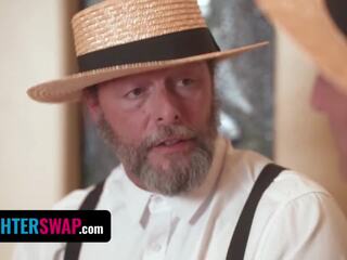 Two amish step daughters emma starletto & adrianna jade fulfill their bojo duty - daughterswap