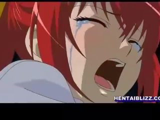 Redhead hentai damsel gets drilled by tentacles