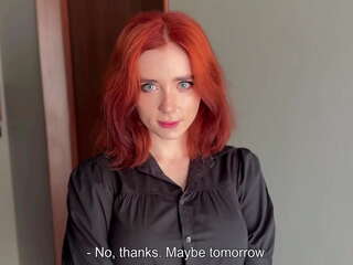 A cute red-haired stranger was refused&comma; but still came to my room for adult film