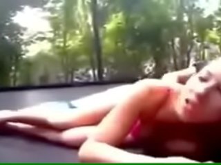 Erotic young girl Fucks on a Trampoline