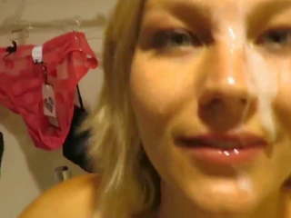 Hard up MILF gets Facialized in Public Changing Room: sex film 0d