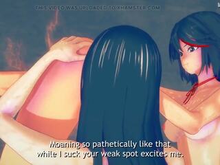 Ryuko and Satsuki Dominate a youngster in an Alley