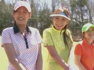 Golf escort gets teased and creamed by two youngsters