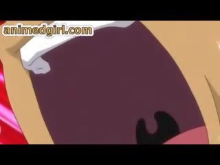Shemale hentai brutally fucked a busty hentai