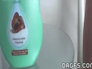 Czech Wife Puts Lotion On Her Se.