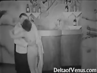 Autêntico clássicos adulto vídeo 1930s - duas raparigas e um gajo sexo a três