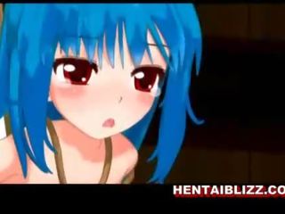Δέσιμο 3d hentai cookie παίρνει σαντιγί και κώλος ένεση με ένα κλύσμα