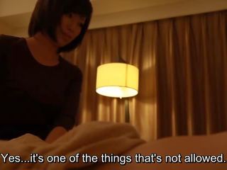 Subtitled Japanese hotel massage handjob prepares to sex film in HD