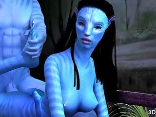 Avatar srček analno zajebal s velika modra phallus