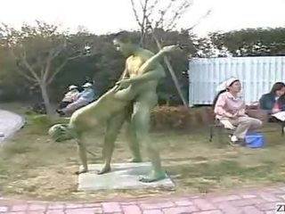 Japanese Weird Statue sex film