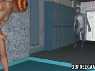3D cutie Sucks putz And Gets Fucked Hard By A Zombie