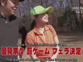 Subtitled necenzurovaný japonská golfové honění výstřik hra