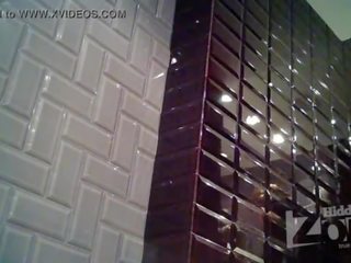 Skinny girlfriend pee standing up. Her shaved pussy and anus right in front of spycam